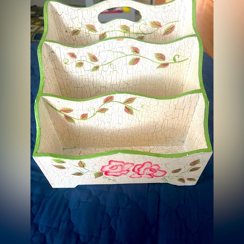 Floral Decorative Letters or Papers Organizer